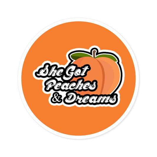 GFWP "Peaches And Dreams" Round Stickers, Indoor\Outdoor