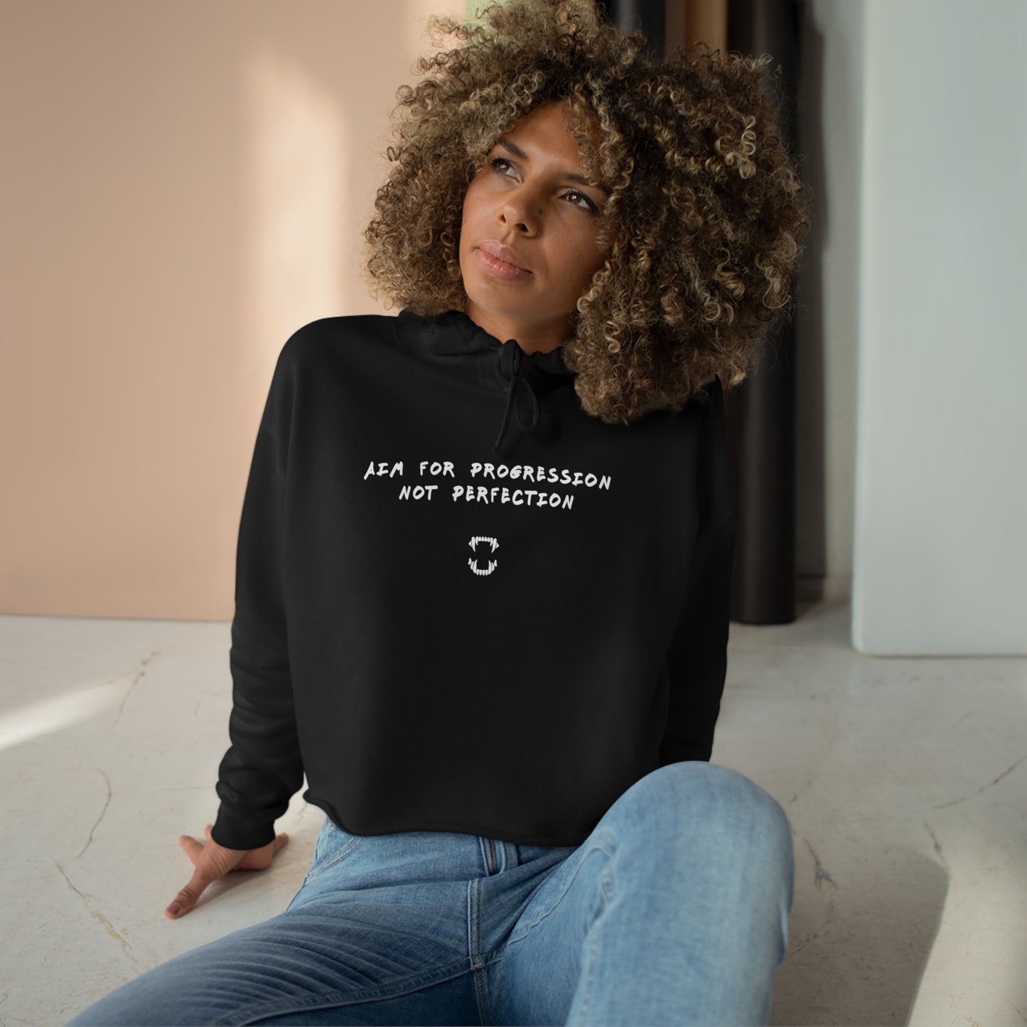 GFWP "Progression Not Perfection" Crop Hoodie