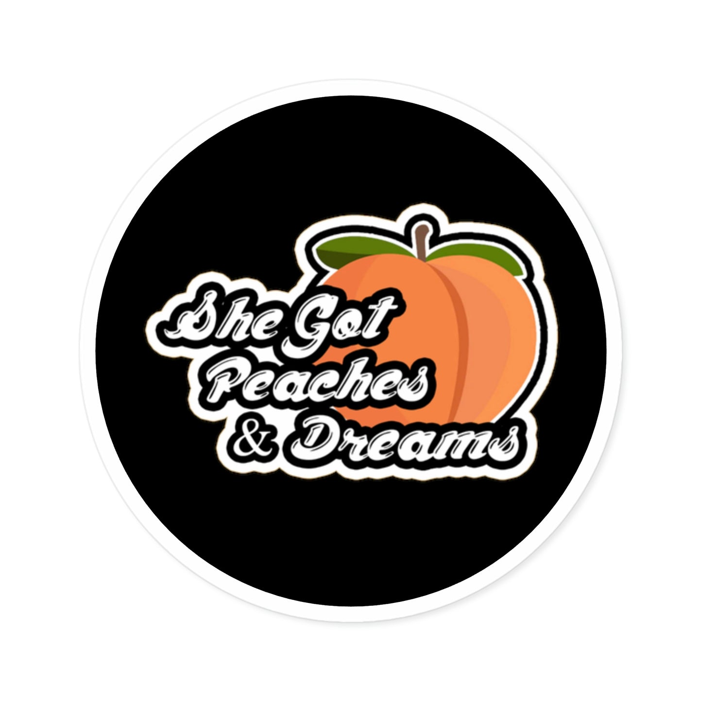 GFWP "Peaches And Dreams" Round Stickers, Indoor\Outdoor