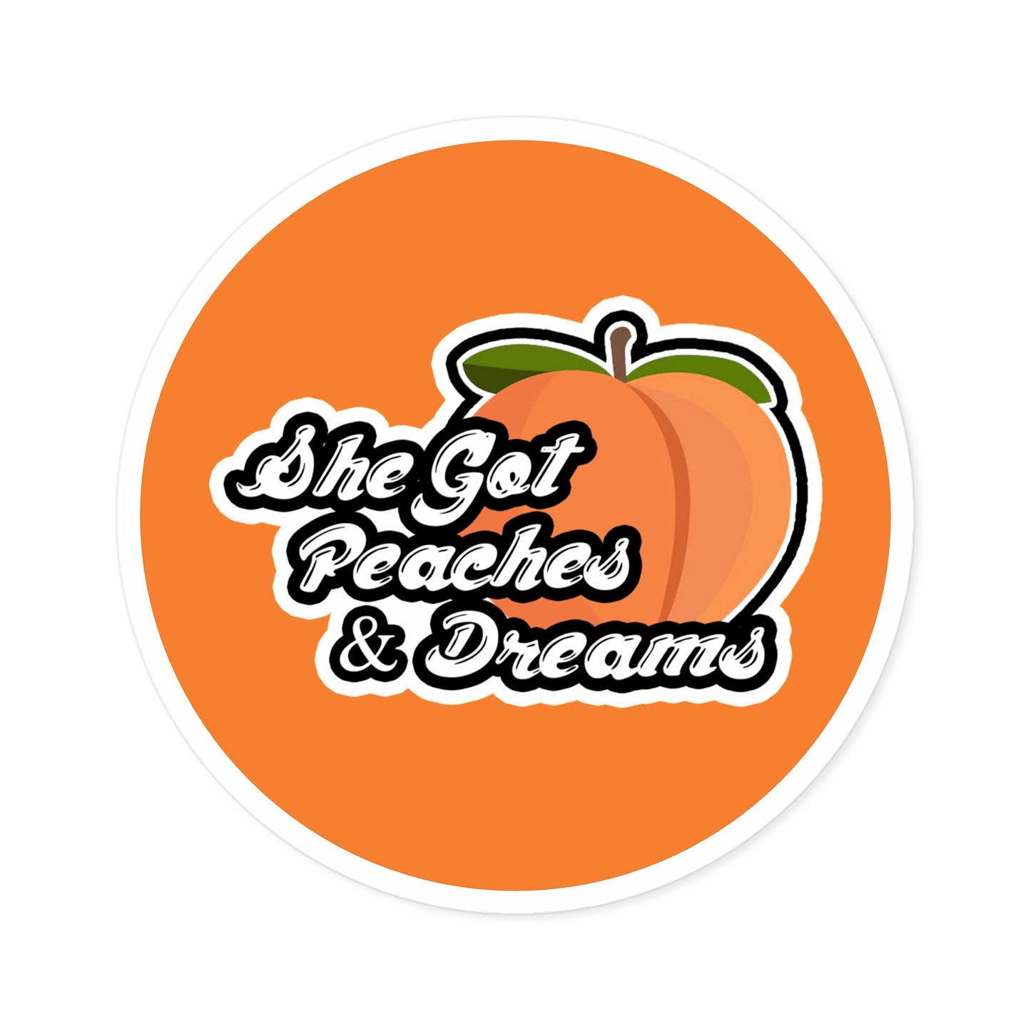GFWP "Peaches And Dreams" Round Stickers, Indoor\Outdoor
