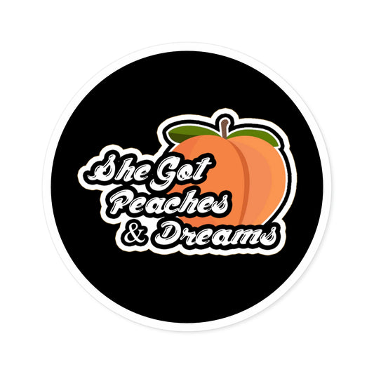GFWP "Peaches And Dreams" Round Stickers, Indoor\Outdoor