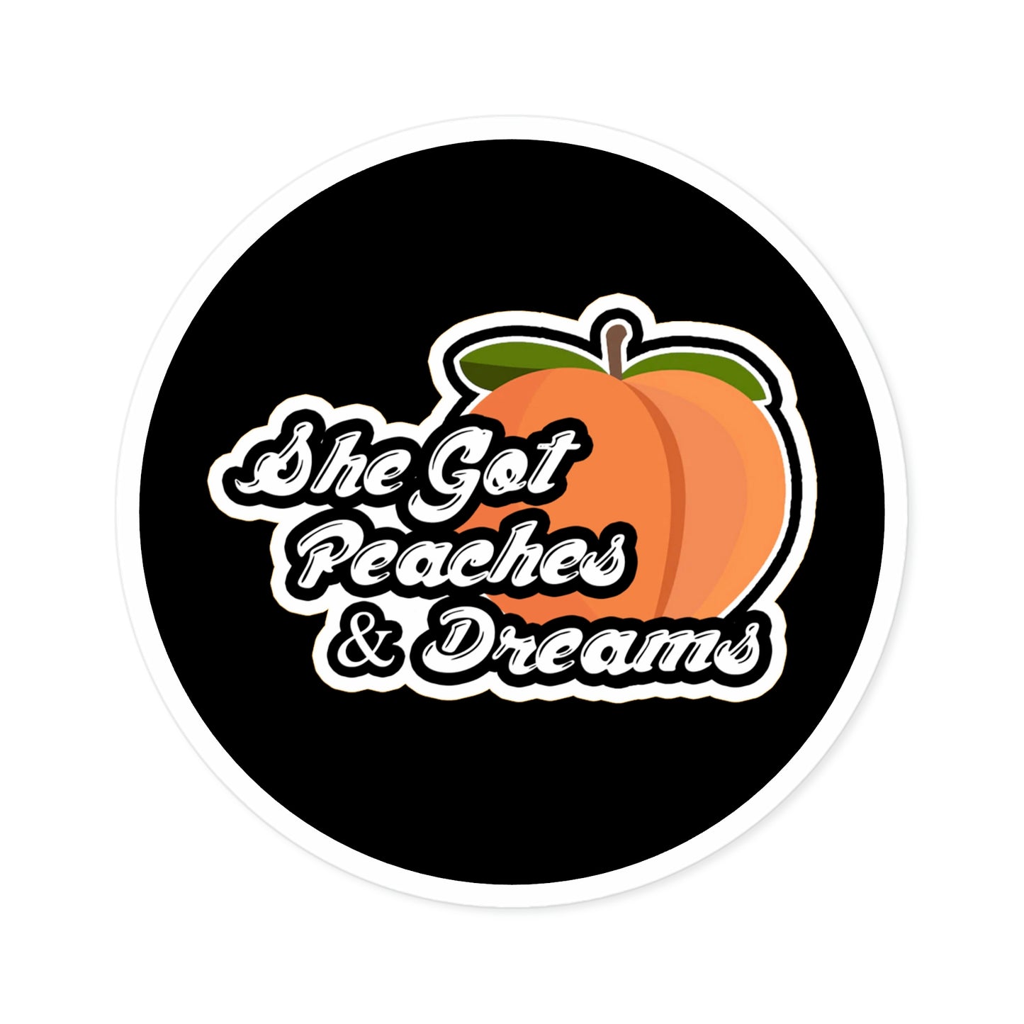 GFWP "Peaches And Dreams" Round Stickers, Indoor\Outdoor