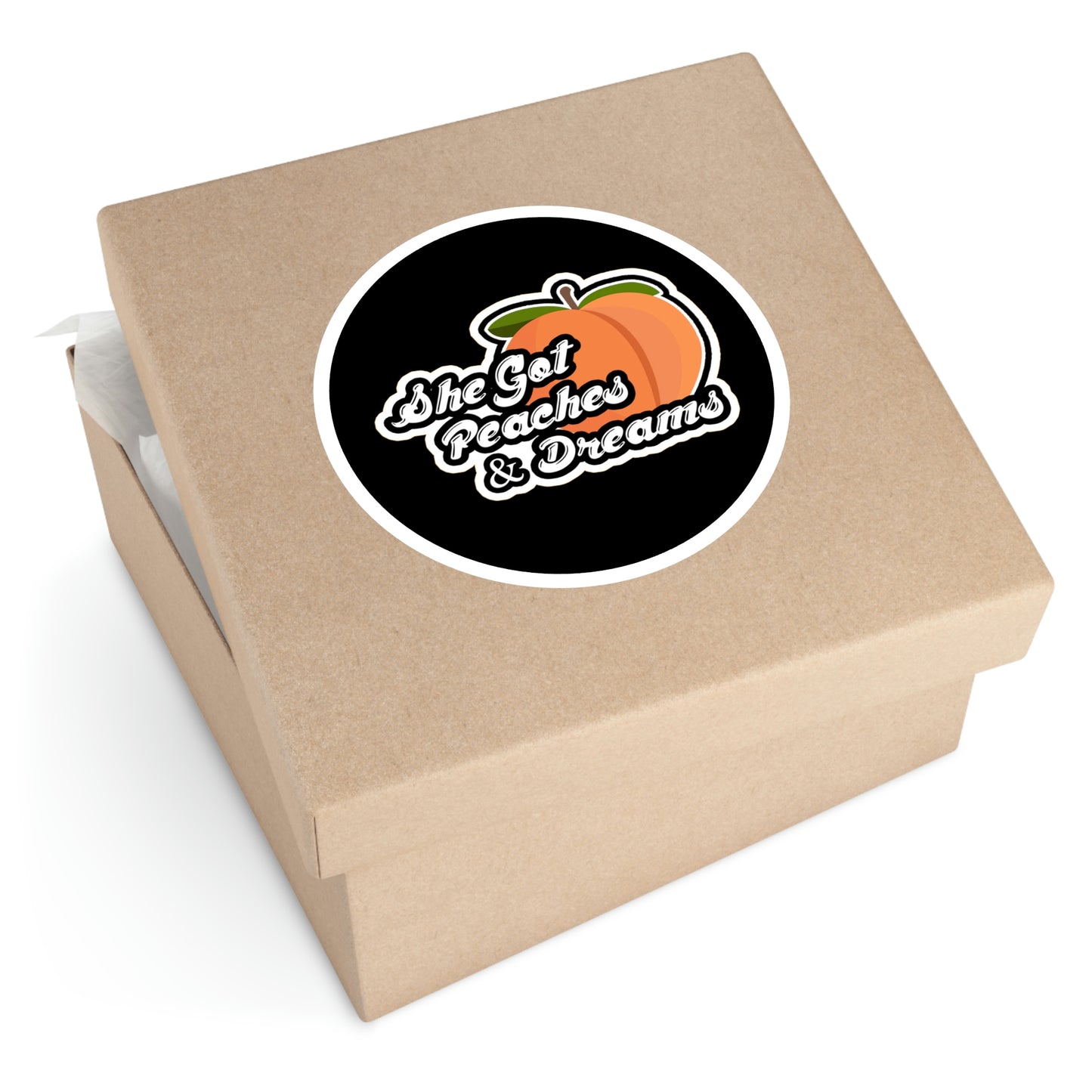 GFWP "Peaches And Dreams" Round Stickers, Indoor\Outdoor
