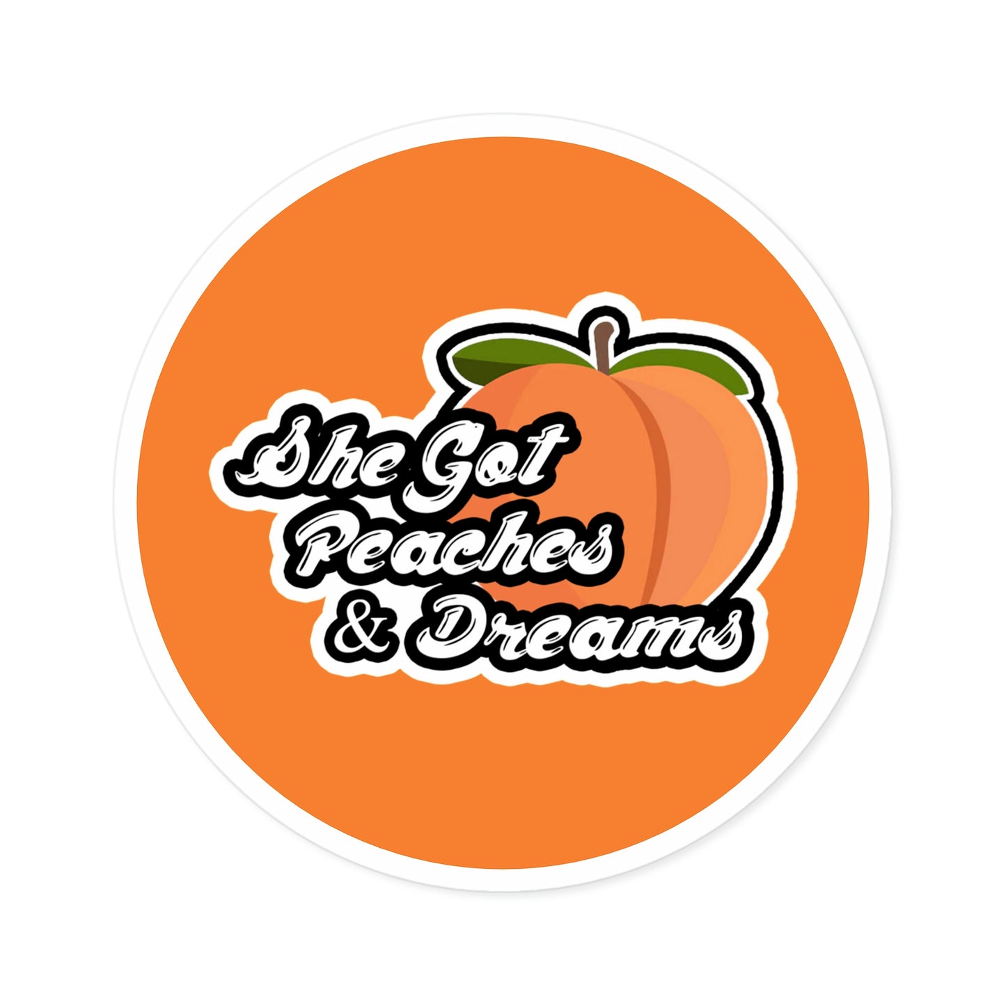 GFWP "Peaches And Dreams" Round Stickers, Indoor\Outdoor
