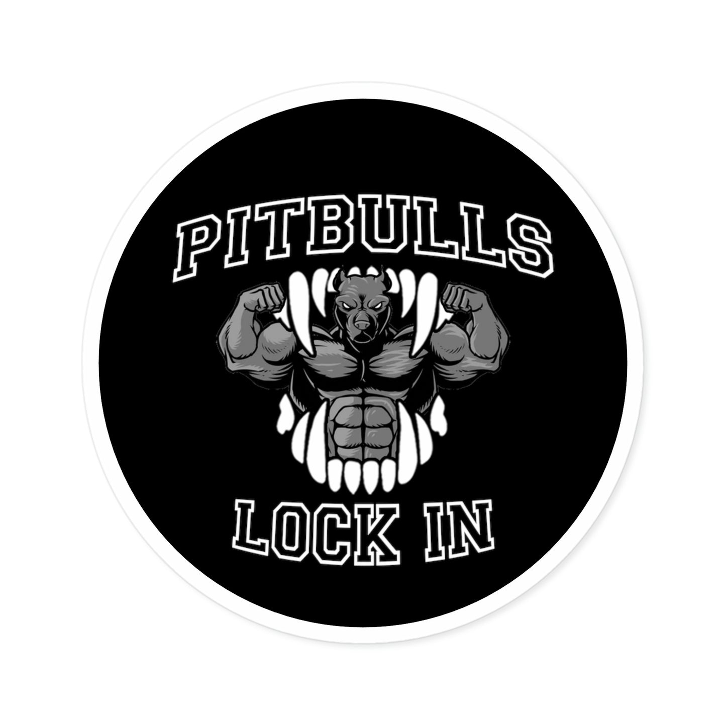 GFWP "Pitbulls Lock In" Round Stickers, Indoor\Outdoor