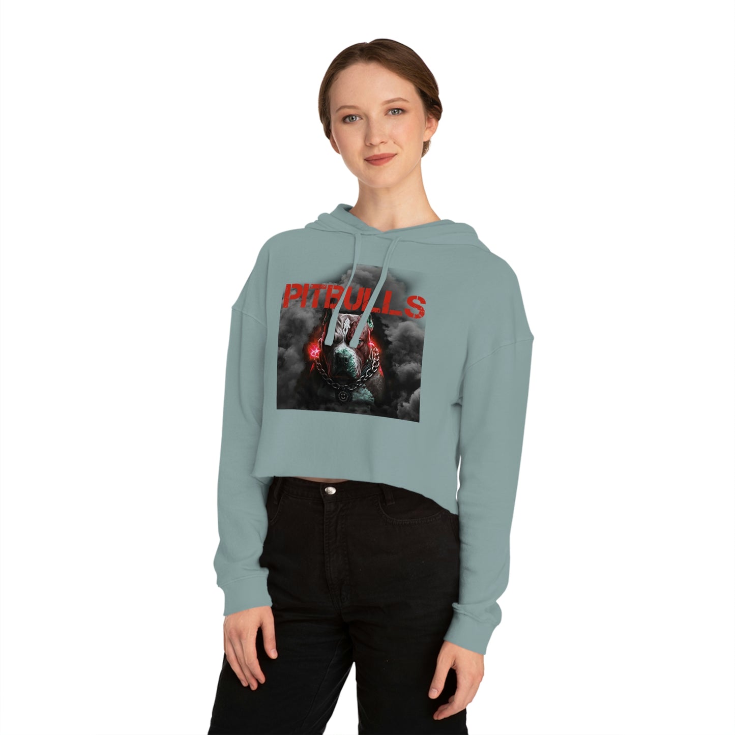 GFWP "Pitbulls" Graphic Cropped Hooded Sweatshirt
