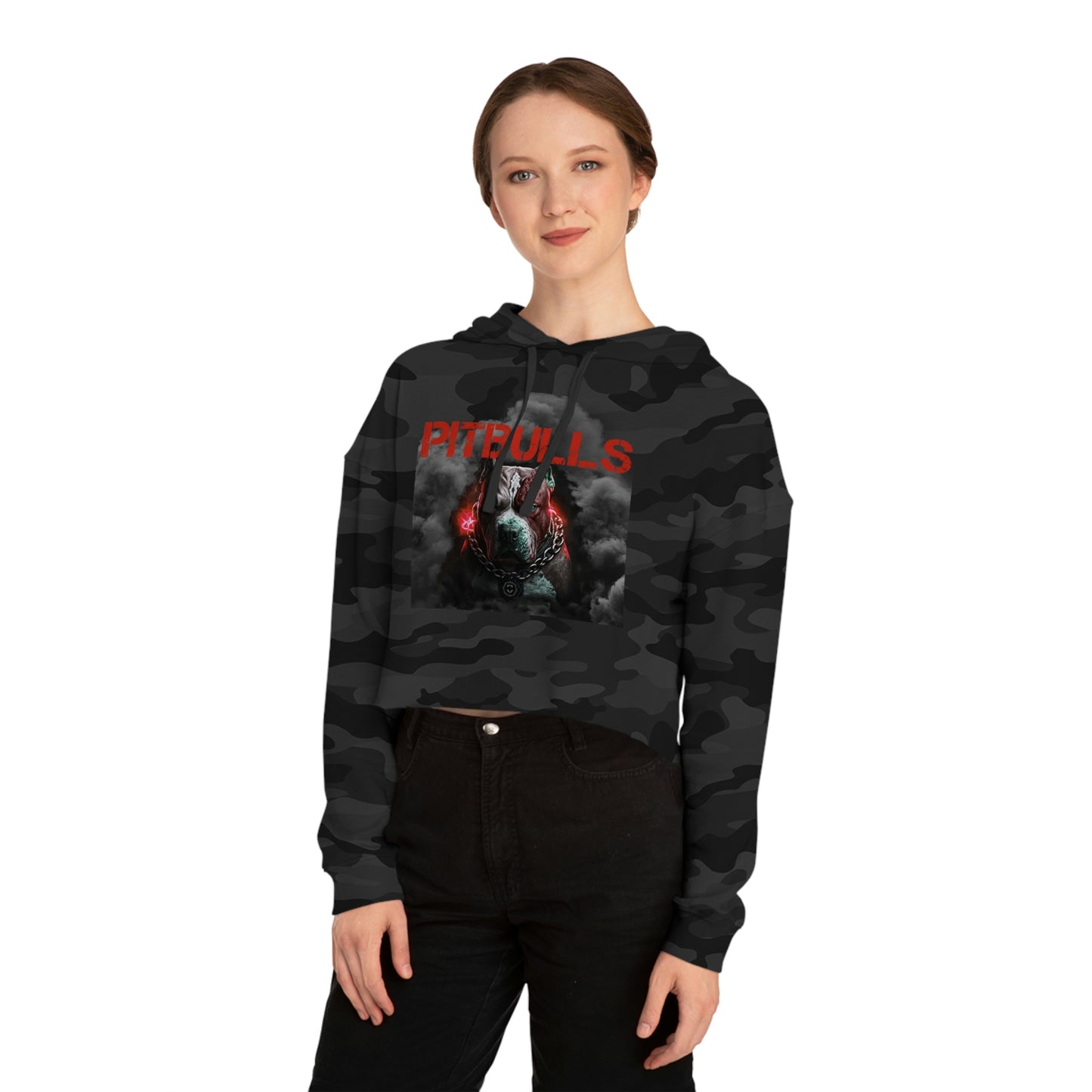 GFWP "Pitbulls" Graphic Cropped Hooded Sweatshirt