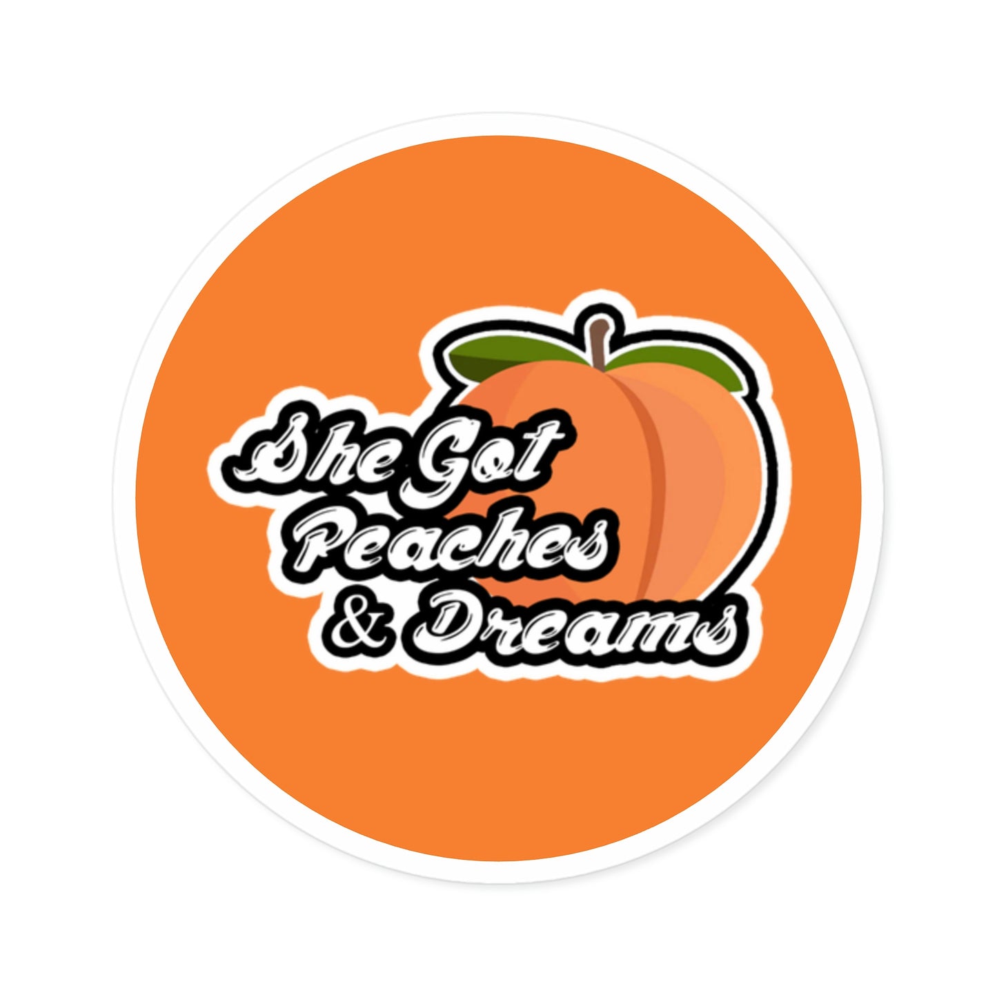 GFWP "Peaches And Dreams" Round Stickers, Indoor\Outdoor