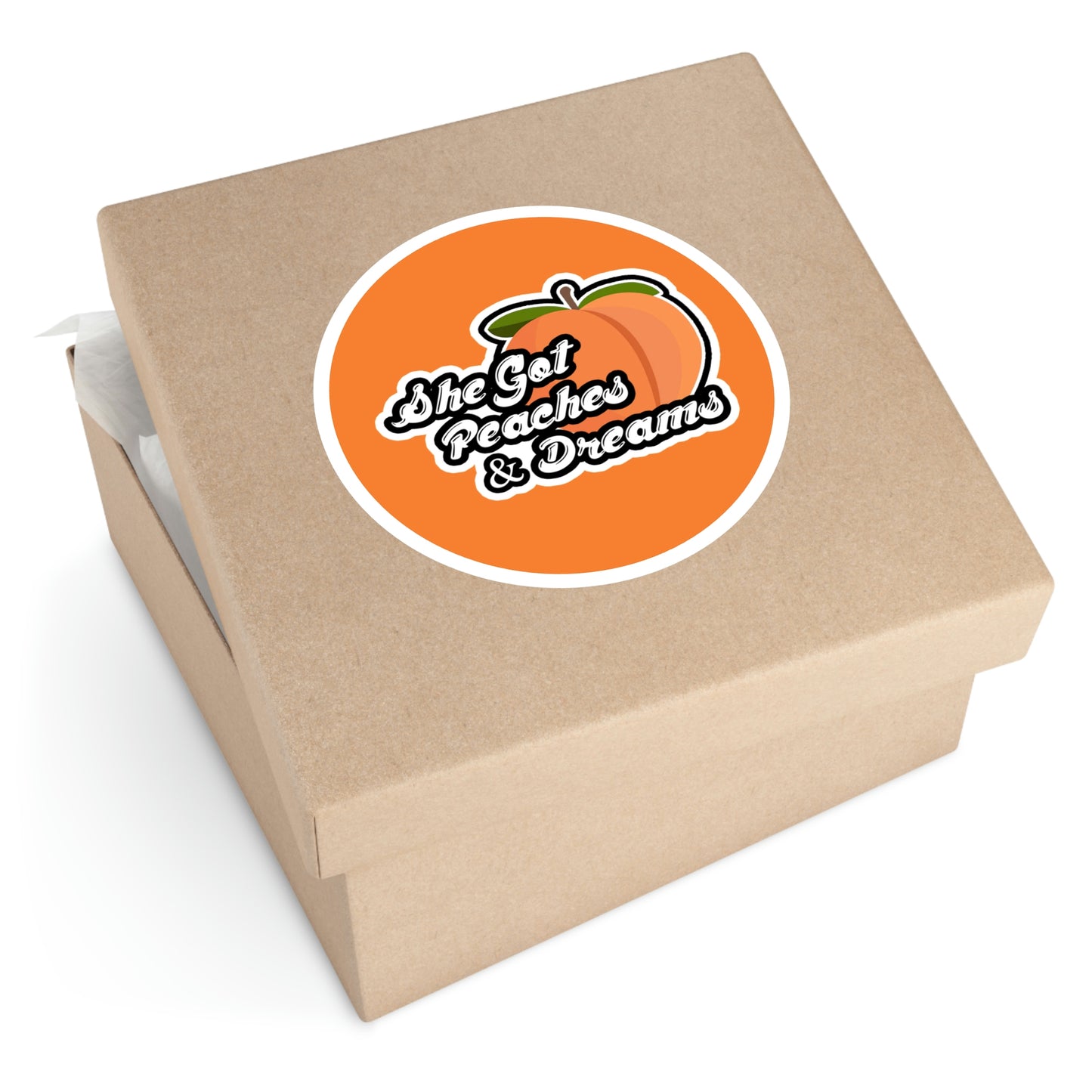 GFWP "Peaches And Dreams" Round Stickers, Indoor\Outdoor