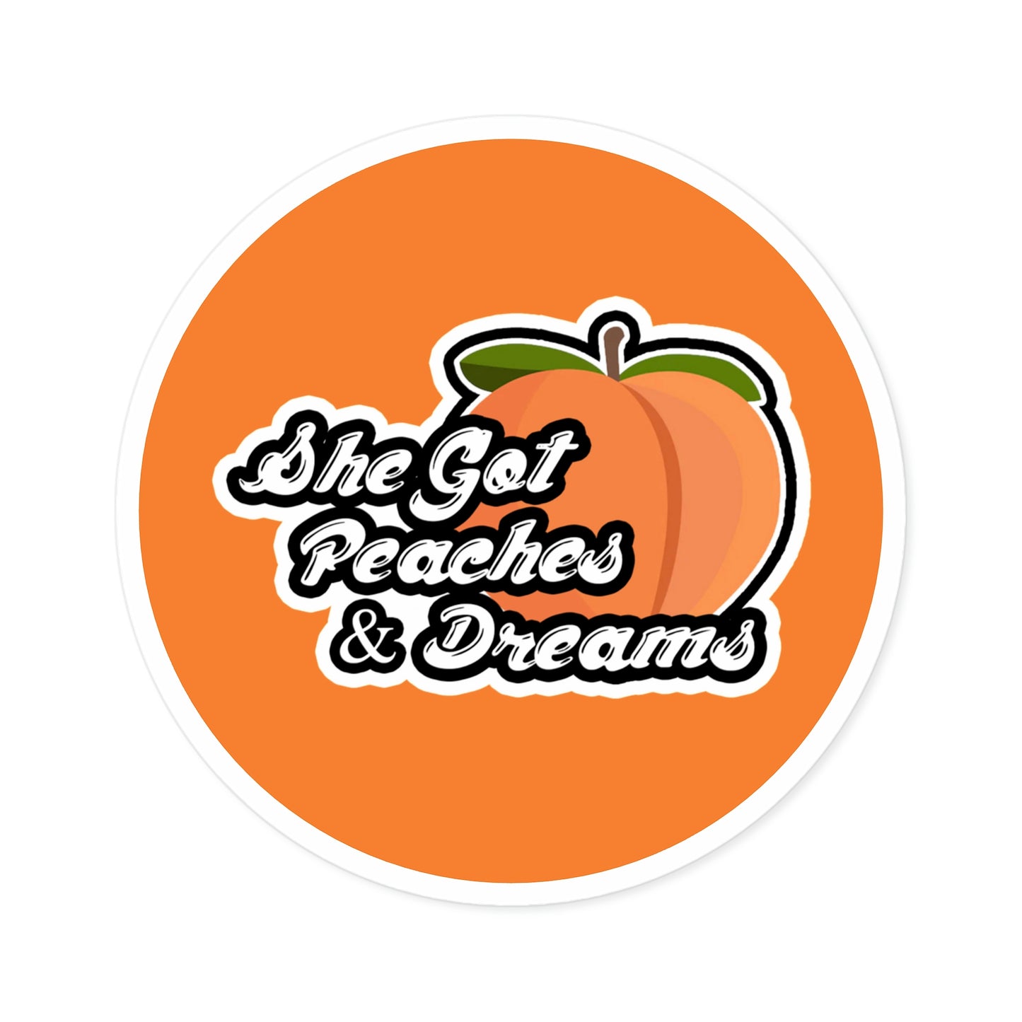 GFWP "Peaches And Dreams" Round Stickers, Indoor\Outdoor